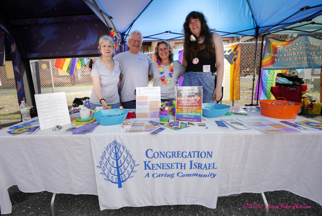Congregation Keneseth Israel of Allentown, Pa. has a table at Lehigh Valley Pride at SteelStacks on Sunday, August 30, 2026. Photography ©2026, DonnaFisherPhoto.com